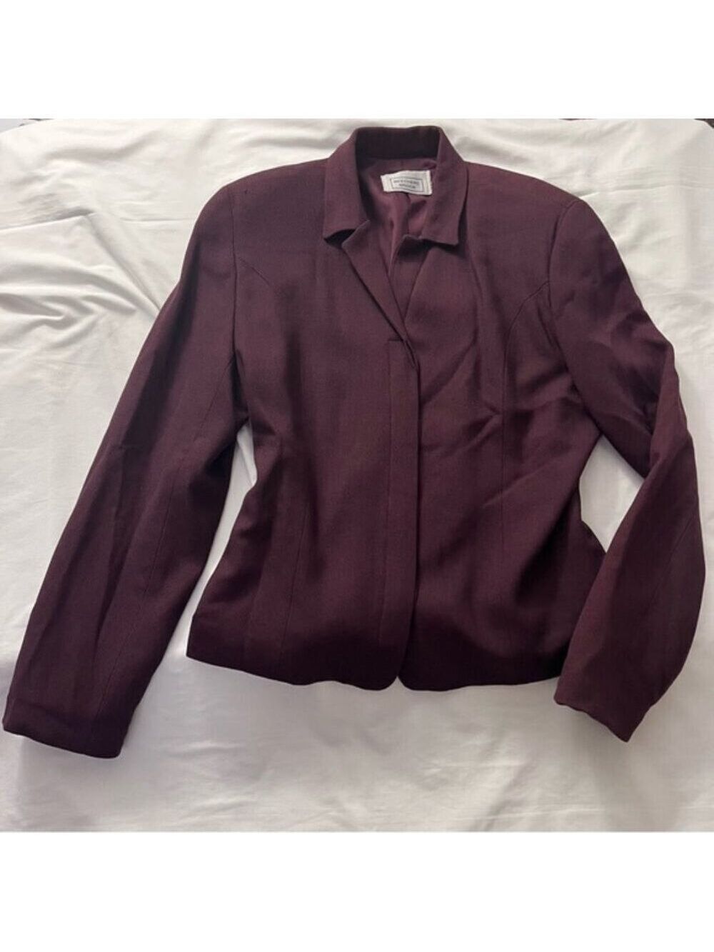 Beechers Brook Wool Skirt Suit Burgundy Size 10 Made in Canada - Picture 2 of 10